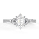 Dutch Marquise Cut Diamond Unique Solitaire With Accents Engagement Ring for Women