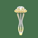 Round Cut Diamond Halo Unique Style Heavy Anniversary Ring for Women