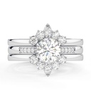 Round Cut Diamond Unique Trio Set Wedding Ring for Women