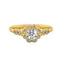Round Cut Diamond Halo With Accents Engagement Ring for Women