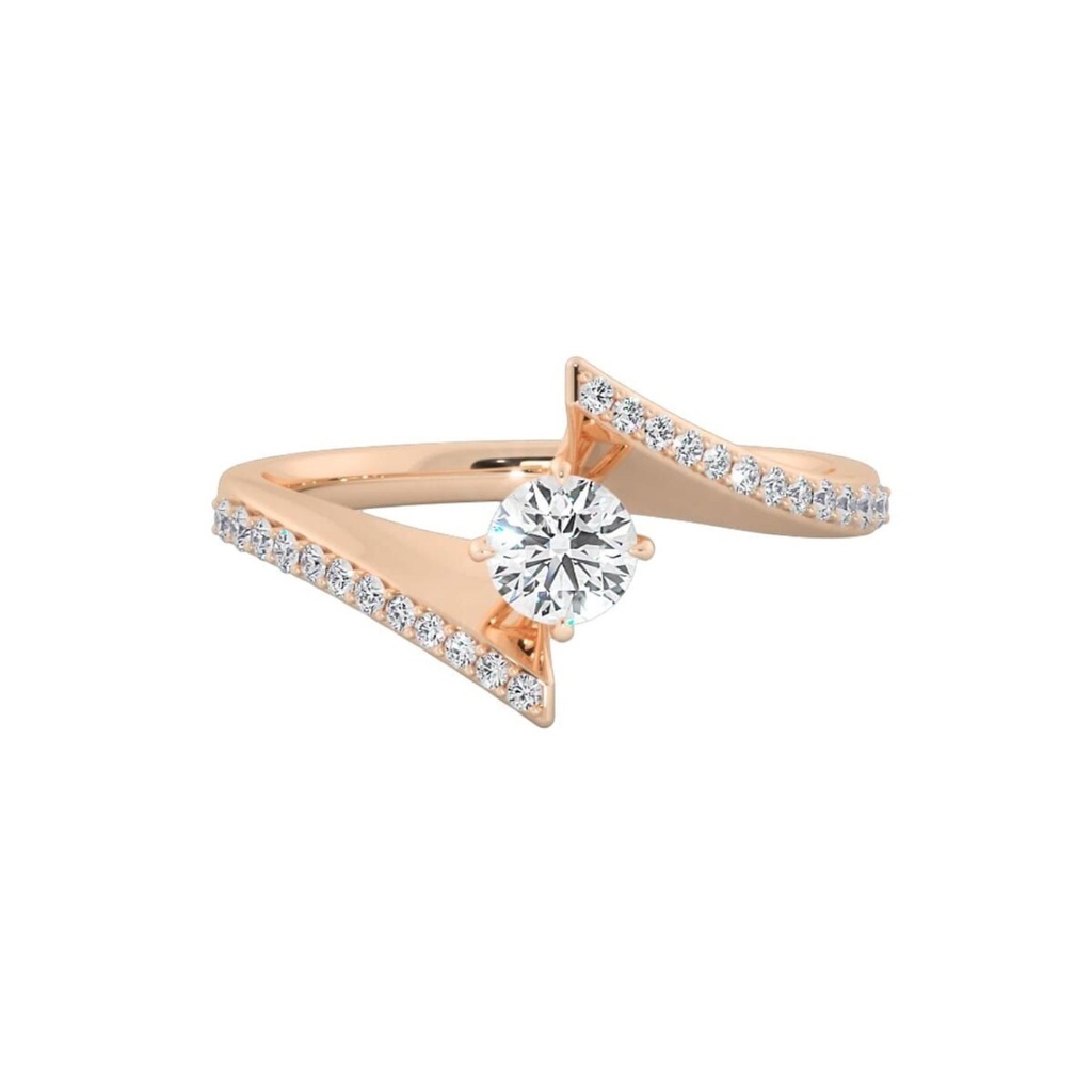 Round Cut Diamond Unique Style Engagement Ring for Women