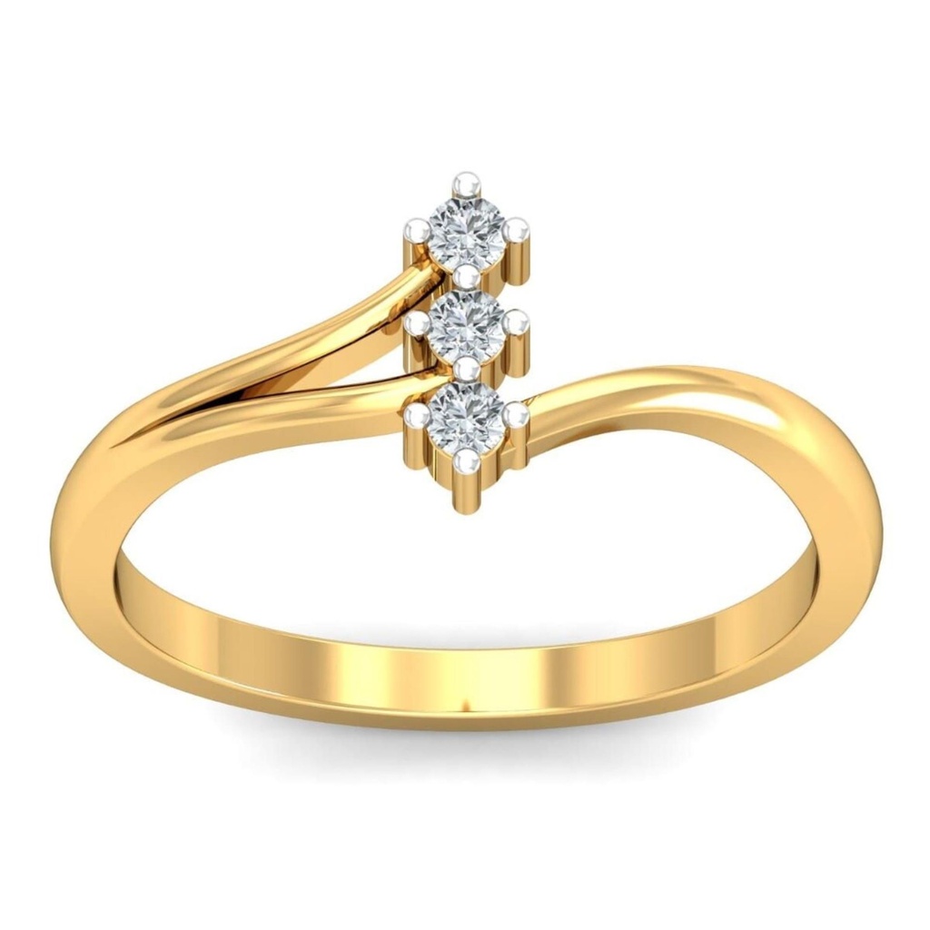 Round Cut Diamond 3 Stone Birthday Gift Ring for Women
