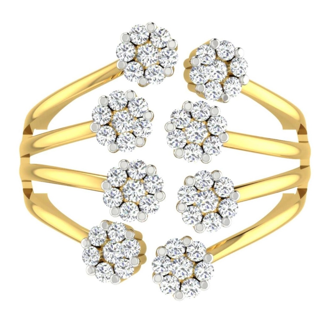 Round Cut Diamond Unique Style Birthday Gift Ring For Women