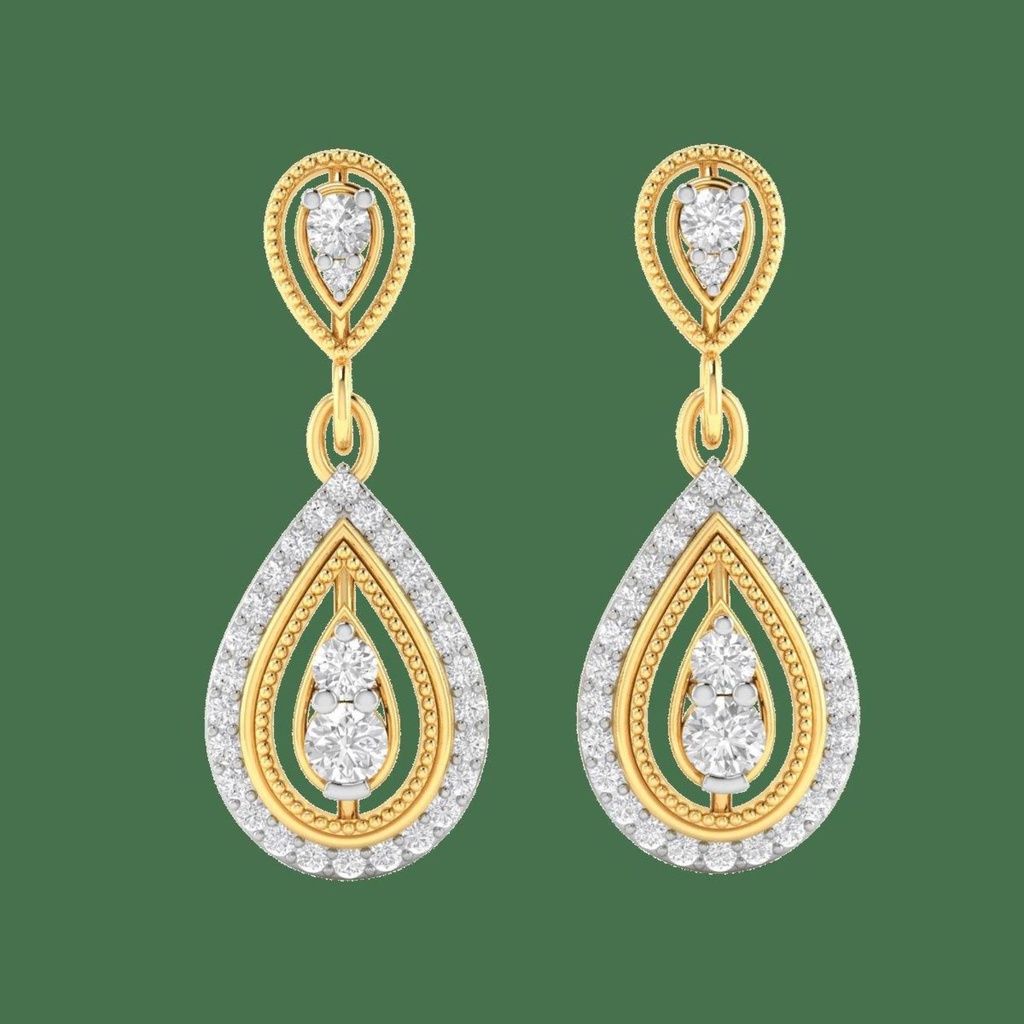 Round Cut Diamond Big Drop Dangle Earrings For Women