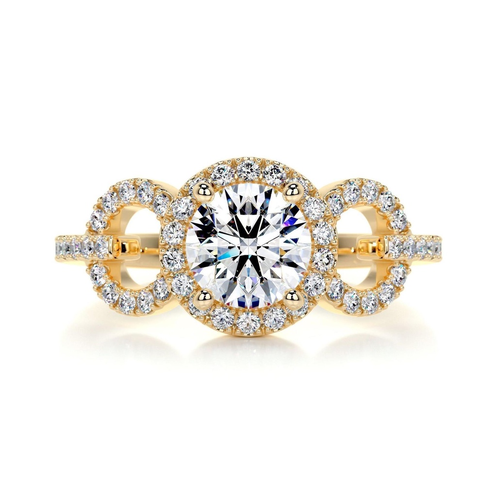 Round Cut Diamond Unique Style Engagement Ring for Women 