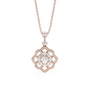 Round Cut Diamond Unique Floral Style Pendant For Women