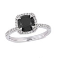 Black Round Cut Diamond Hidden Halo Engagement Ring For Women