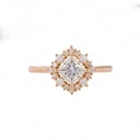  Princess Cut Diamond Halo Unique Style Anniversary Ring for Women