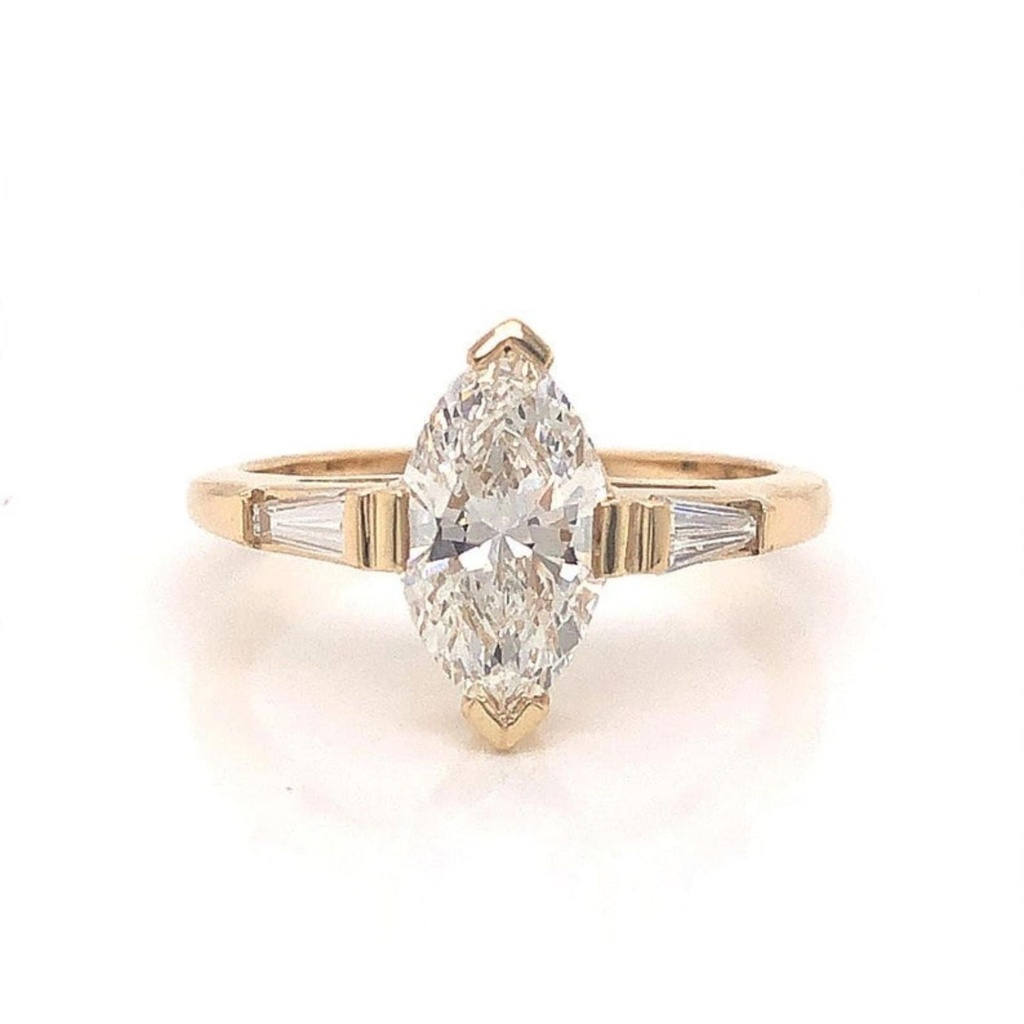 Marquise Cut Diamond 3 Stone Engagement Ring for Women
