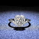Round Cut Diamond Halo Heart Shape Unique Style Valentine Special Ring for Women