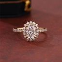 Oval Cut Diamond Halo With Accents Engagement Ring for Women