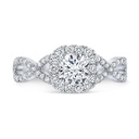  Halo Diamond Twisted Engagement Ring, Sterling Silver Diamond Wedding Ring For Bridal, 10K/14K Gold Anniversary Diamond Ring For Gift