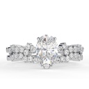1.00 CT Oval Cut Diamond Heavy Solitaire With Accents Bridal Set Ring for Women