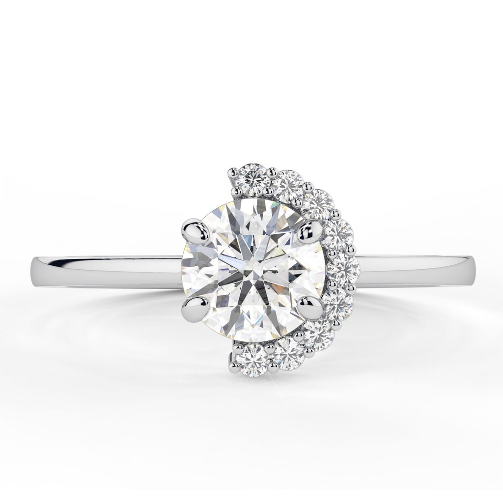 2.00CT Round Cut Diamond Half Halo Engagement Ring For Women