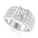 1.00 CT Radiant Cut Eco-Friendly Diamond Men's Ring With Accents Set
