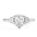 1.00CT Pear Cut Diamond Cluster 7 Stone Engagement Ring for Women