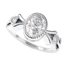 1.00CT Oval Diamond 3 stone Engagement Ring for Her