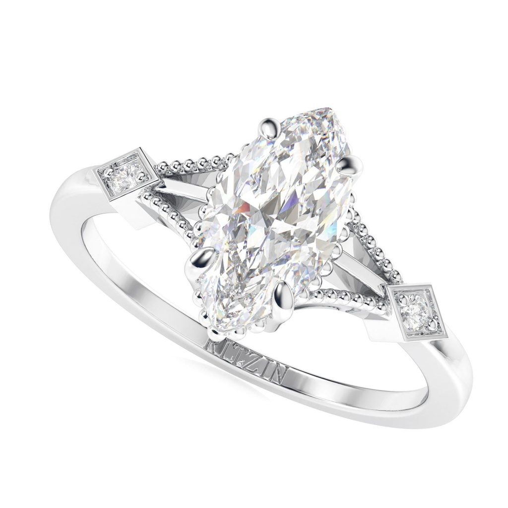 2.00CT Marquise cut  engagement ring Vintage White gold  ring women Unique diamond ring wedding Bridal promise Anniversary gift