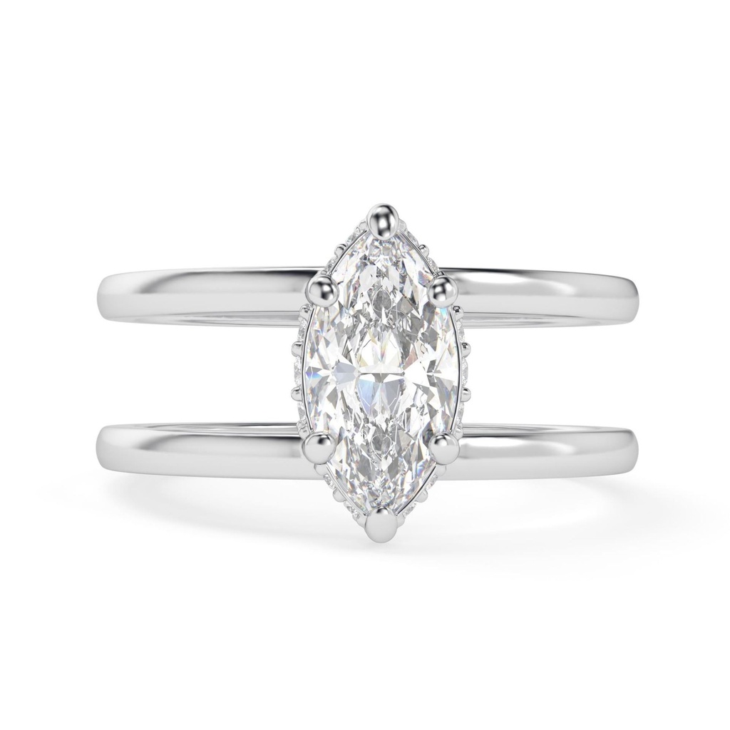 2.00CT Marquise Cut Stone Solitaire Halo Engagement Ring for Women