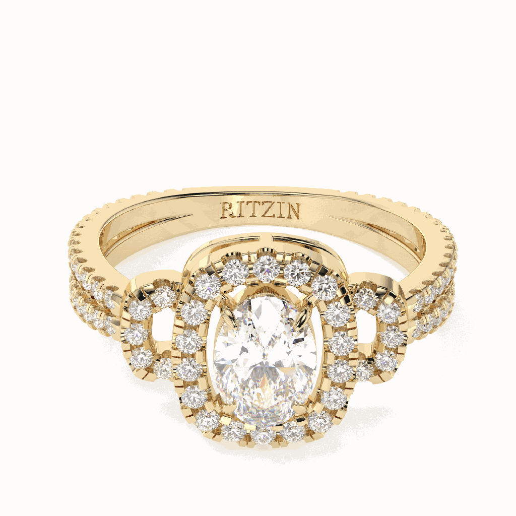 2.00CT Oval Diamond Halo Style Unique Engagement Ring for Women