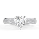 1.00CT Heart Shape Lab Grown Diamond Engagement Ring  Diamond Hidden Halo/Pave Wedding Ring Heart Diamond Ring 