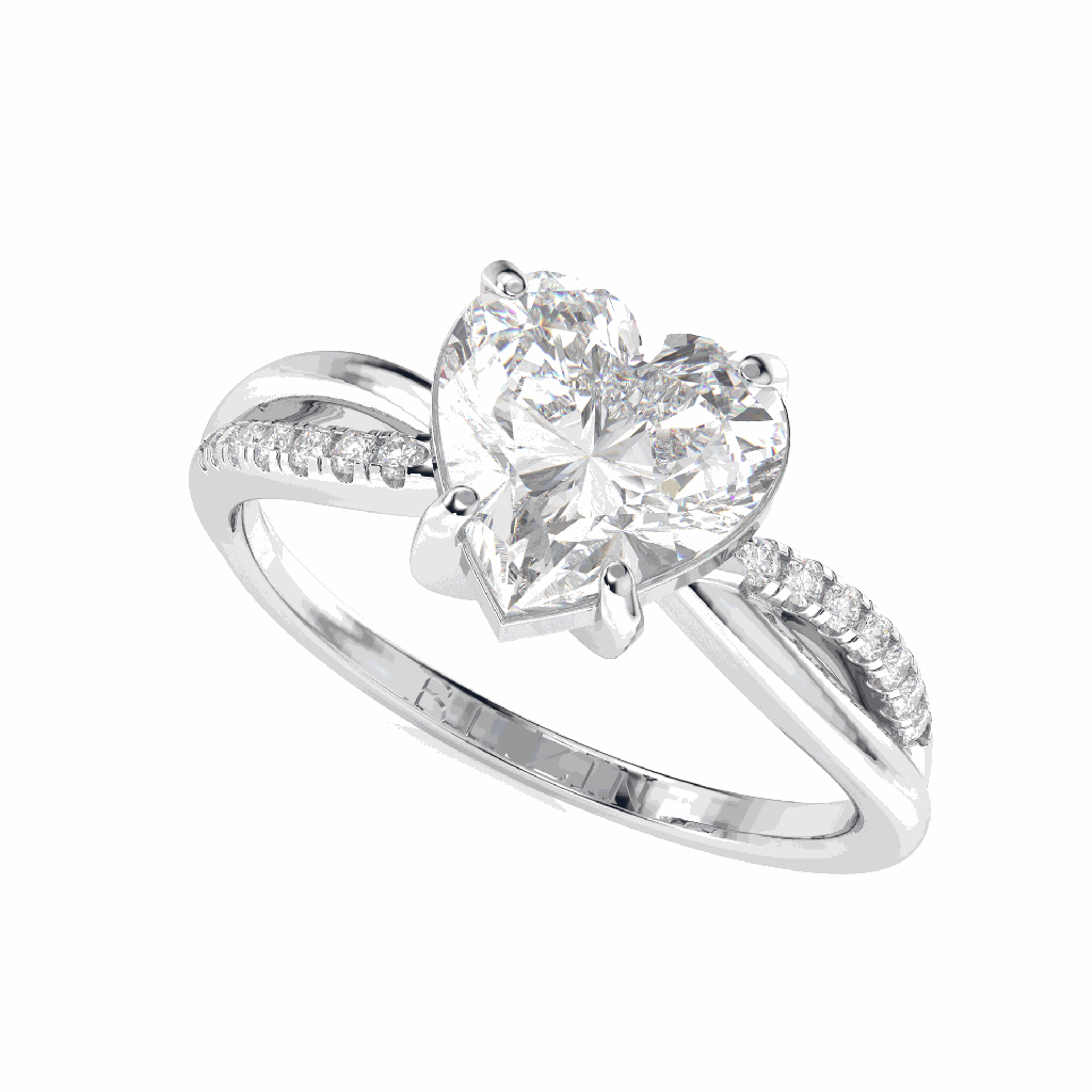 1.50CTHeart Diamond Twisted Engagement Ring for Women
