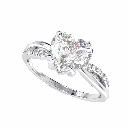 1.50CTHeart Diamond Twisted Engagement Ring for Women