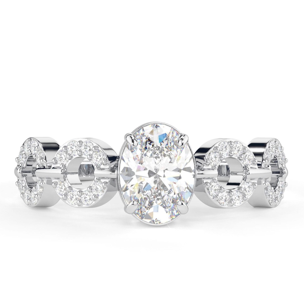 2.00CT Oval Cut Diamond Unique Style Engagement Ring for Women