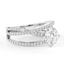 1.50CTRound Cut diamond  Criss Cross Anniversary Ring for Women