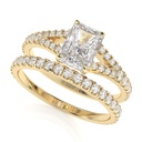 1.50CTRadiant Diamond Split Shank Bridal Set For Women