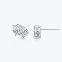 Pear And Round And Emerald Cut Diamond Unique Stud Earrings For Women