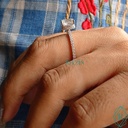  Elongated Cushion Cut Colorless  Ring, Double Hidden Halo Ring, Pave Set Wedding Ring, Anniversary Gifts, Bridal Ring