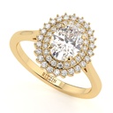 Oval Cut Diamond Double Halo Engagement Ring for Women