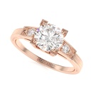 Round Cut Diamond Unique Style 3 Stone Engagement Ring for Women
