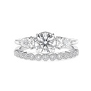 Round Cut Diamond 3 Stone Bridal Set Ring For Women