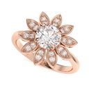 Round Cut Diamond Floral Style Engagement Ring for Women