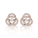 Trillion Cut Diamond Twisted Stud Earrings For Women