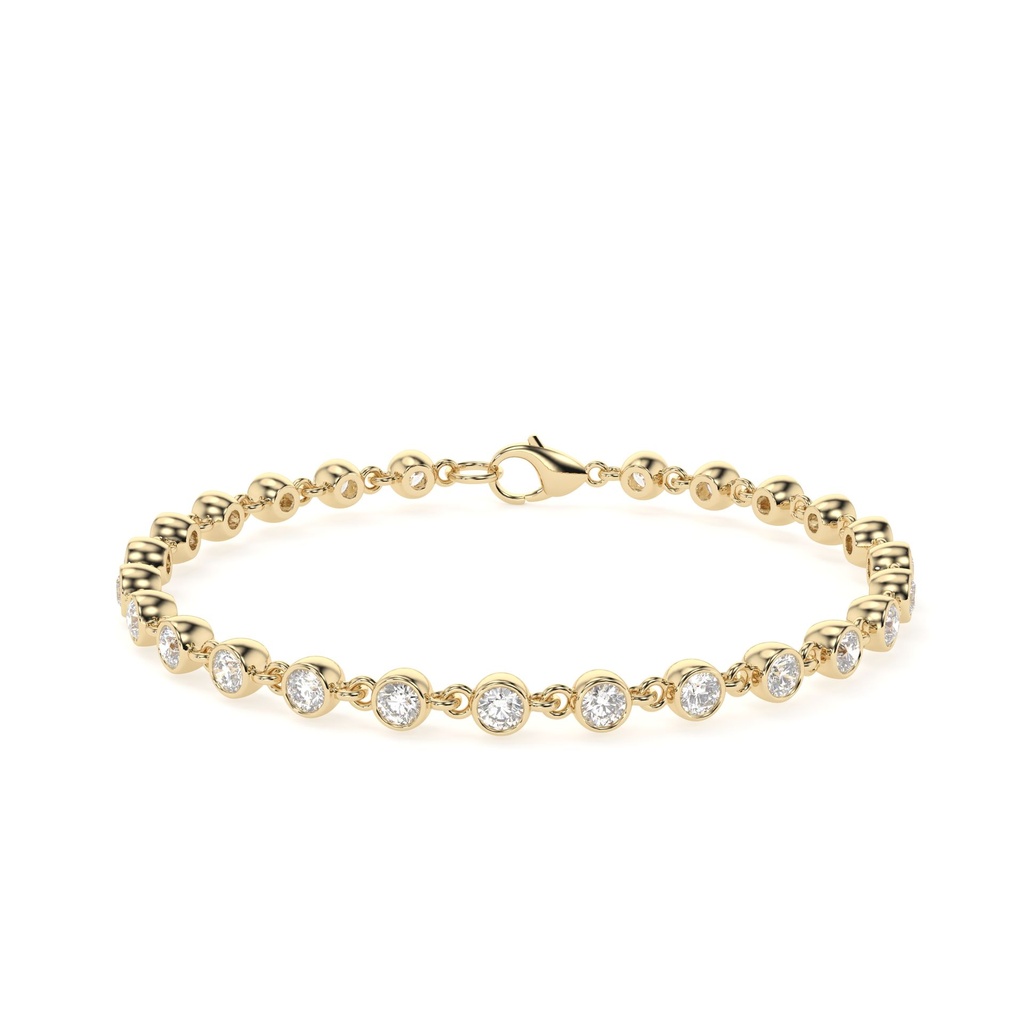 Round Cut Diamond Sterling Silver Dainty Bracelet For Her
