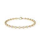 Round Cut Diamond Sterling Silver Dainty Bracelet For Her