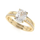 Elongated Cushion Cut Diamond Solitaire With Accents Bridal Set Wedding Ring for Women