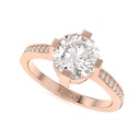 Round Cut Diamond Solitaire With Accents Engagement Ring for Women