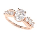 Oval Cut Diamond Solitaire With Accents Engagement Ring for Women