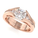 Asscher Cut Diamond Solitaire With Accents Bridal Set Wedding Ring for Women