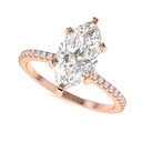 1.50ctMarquise Cut Diamond Solitaire With Accents Engagement Ring for Women