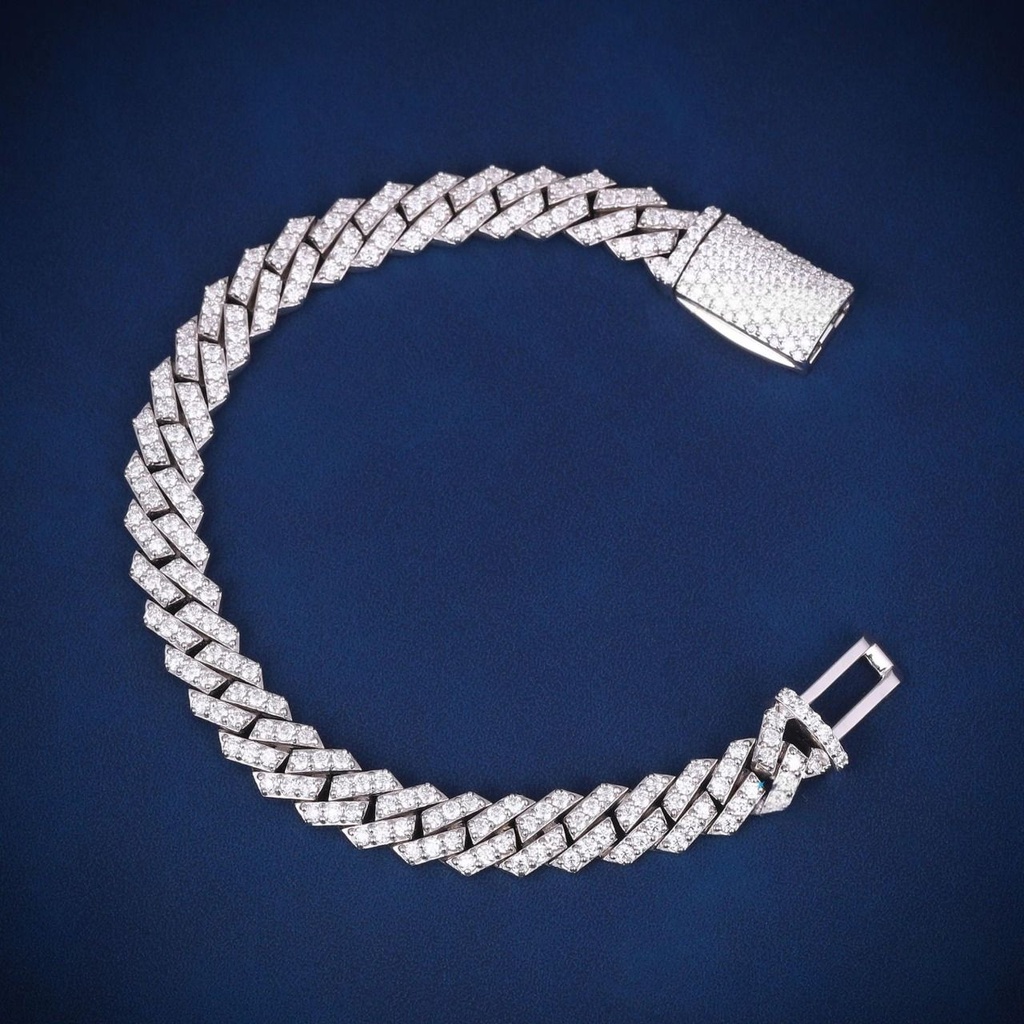 8 inch 14 mm diamond cuban link bracelet