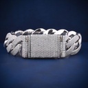 9 inch 26 mm hip hop fully white heavy cuban buss down icy bracelet