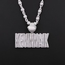 Fully Iced Out Lab Diamond Chain With Pendant Custom Hand Made Letter Diamond Pendant In 14KT White Gold