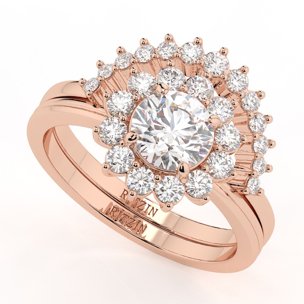 1.50ctRound Cut Diamond Halo Style Bridal Set Ring for Women