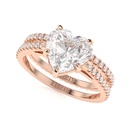 1.00ctHeart Cut Colorless Diamond Unique Style Bridal set  For Her