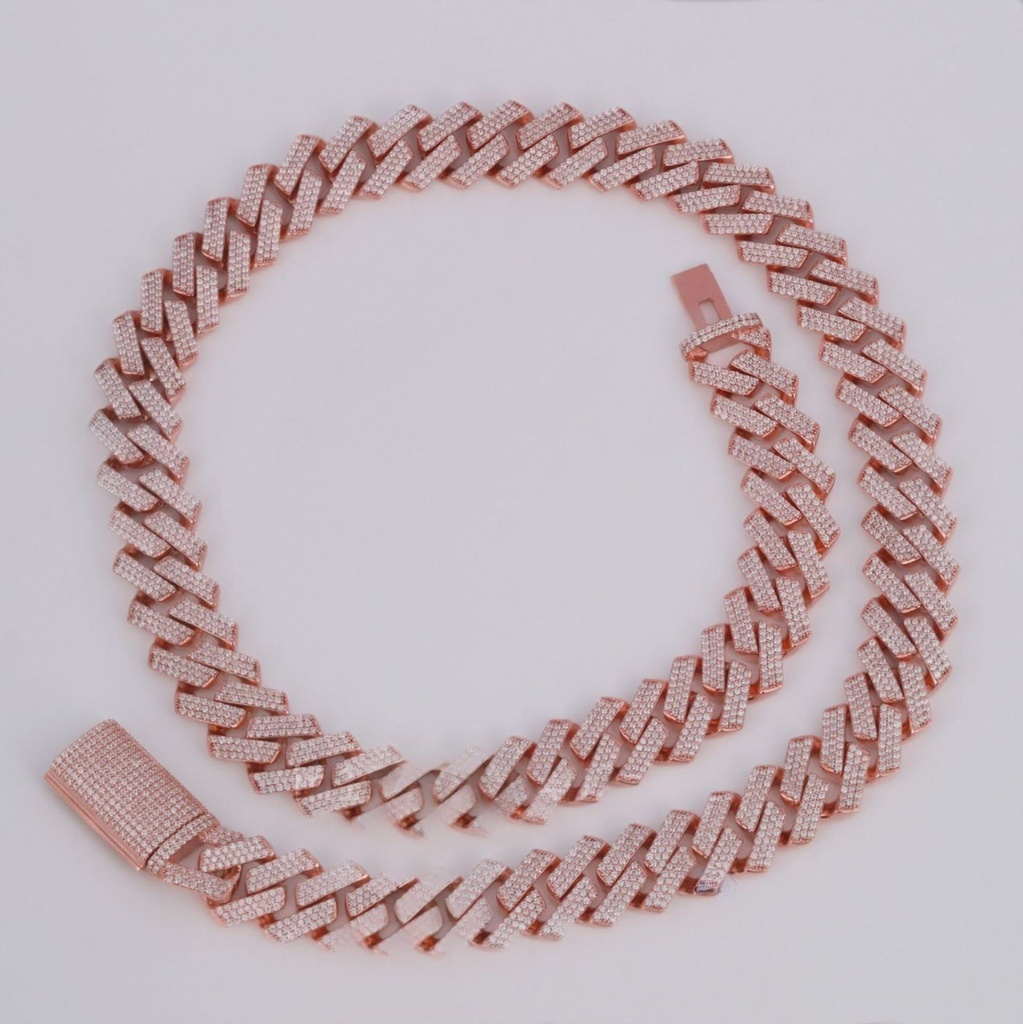 22 inch 18 mm classic hip hop diamond cuban chain with vvs clarity for unisex